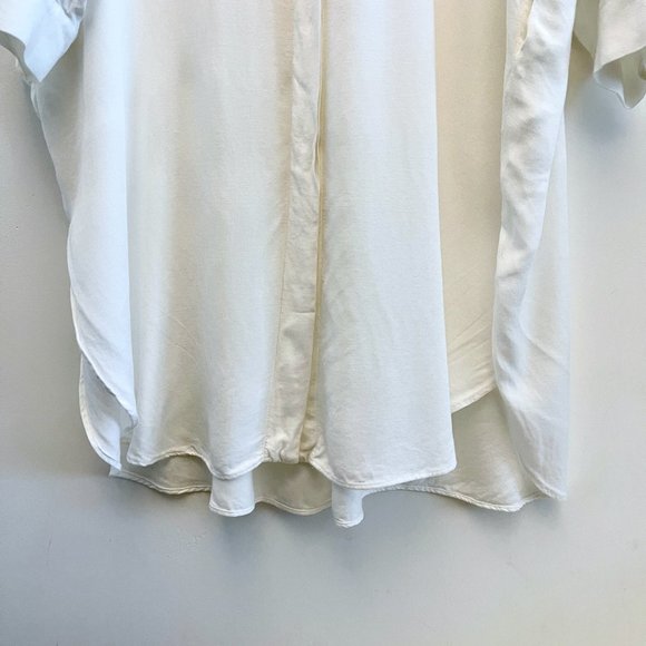 Zara Oversized Collared Shirt Dress with Big Pockets White - Picture 5 of 10
